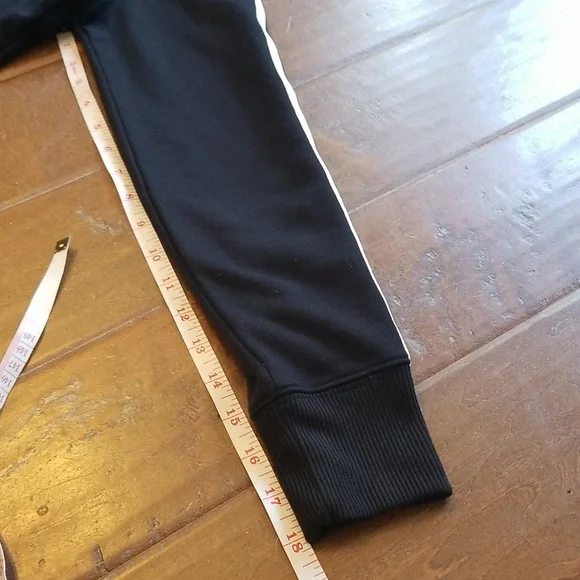 Athleta Circa Black With White Stripes Longsleeve Mini Track Dress - Picture 13 of 15